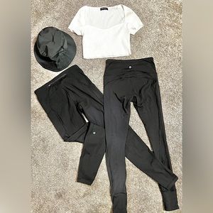Lulu Lemon Legging Two Pairs Size 4 Black